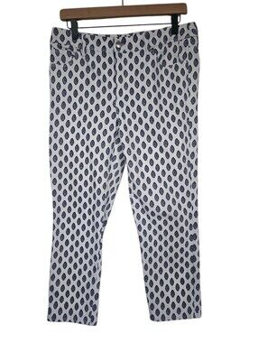 Chico's Slimming Girlfriend Crop Pants Size 0.5 Blue And White